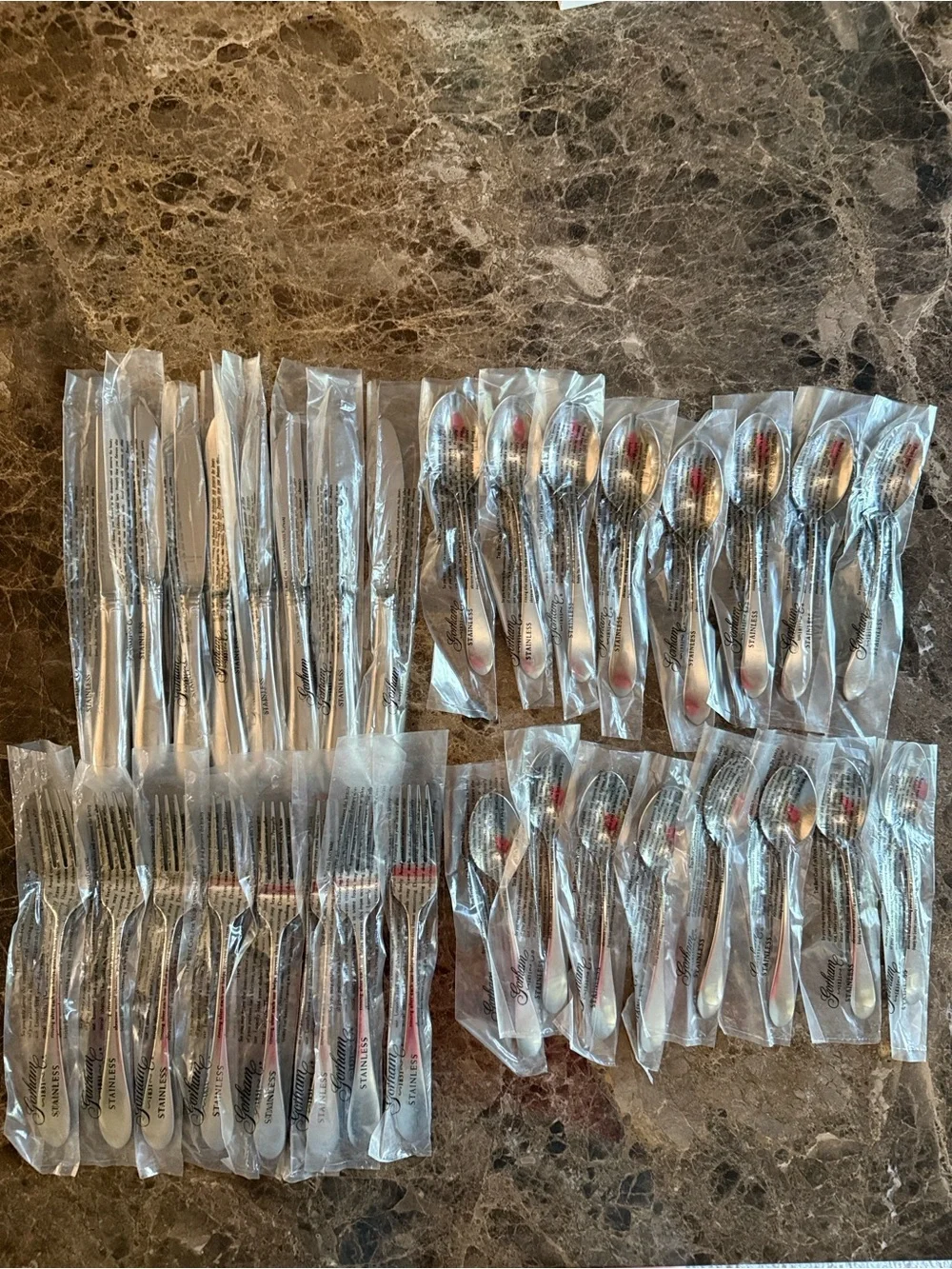 GORHAM Meredith Stainless Flatware Place Setting, NWOB, Set of 8